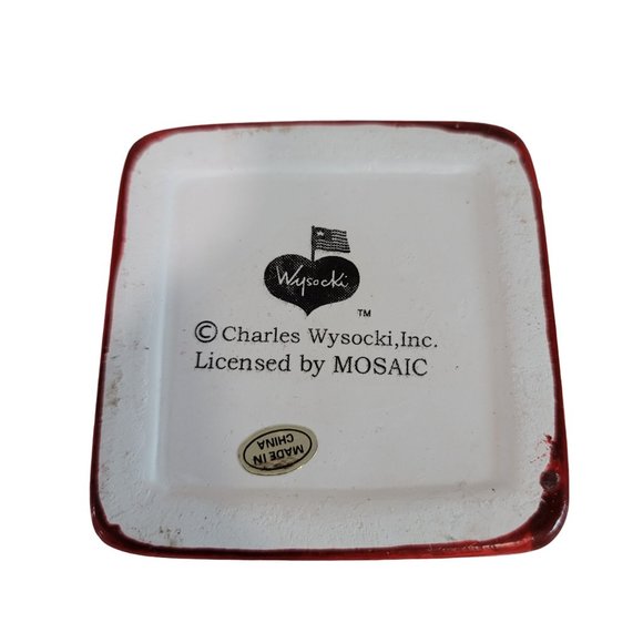 Charles Wysocki Christmas candle lamp cardinal bird mistletoe red and white - Picture 2 of 7